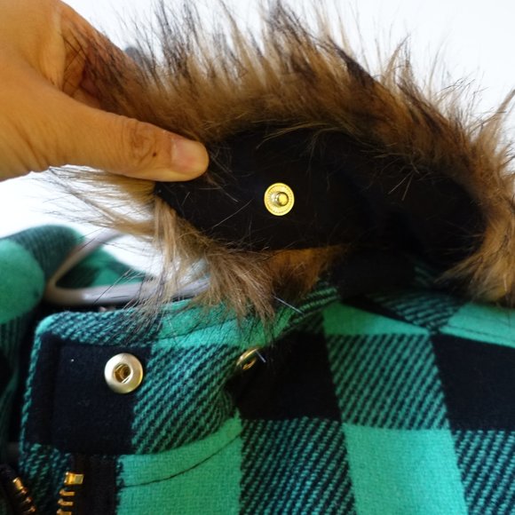 J.Crew Chateau parka buffalo check stadium-cloth wool coat XS 0 XSmall XXS 00 - Picture 14 of 16